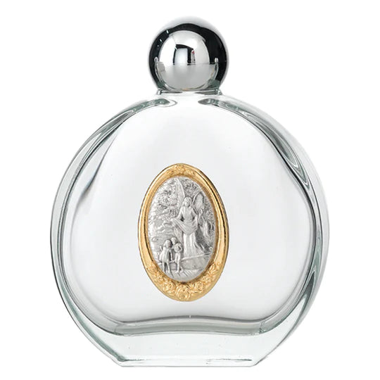 Holy Water Bottle Guardian Angel Round