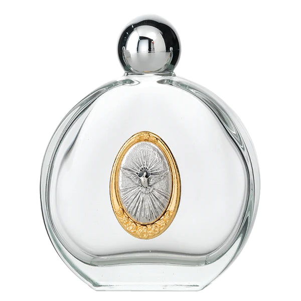 Holy Water Bottle with Holy Spirit Two Tone Medal