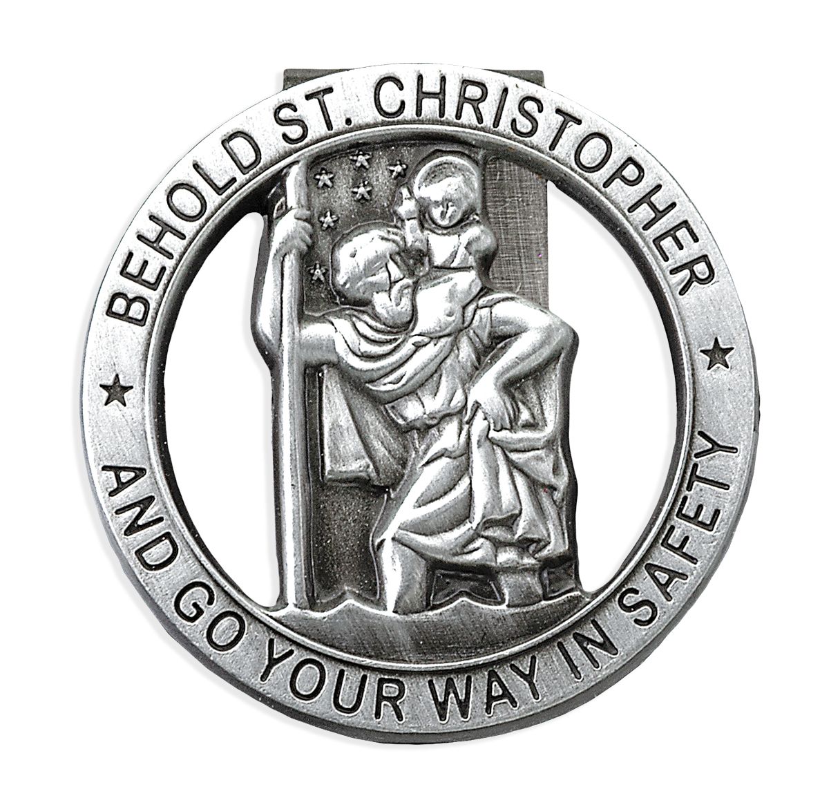 Behold St Christopher and Go Your Way in Safety Auto Visor