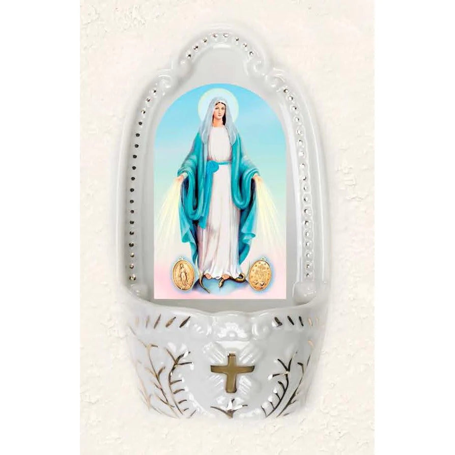 Holy Water Font Miraculous Mary Medal