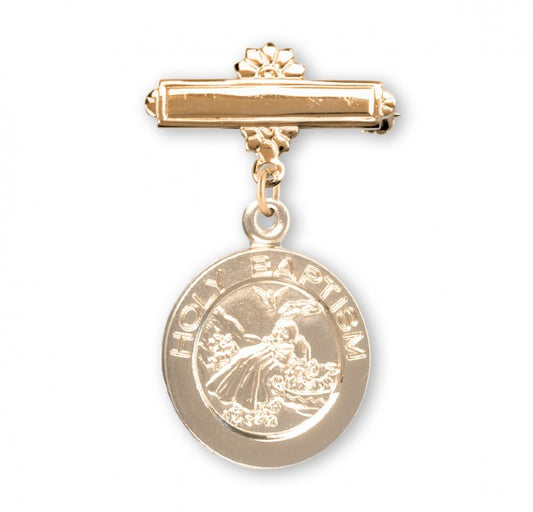 Baptism - Lapel Pin 16k gold Plated with Holy Baptism medal