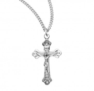 Sm Fancy Sterling Silver Crucifix Necklace 18"
