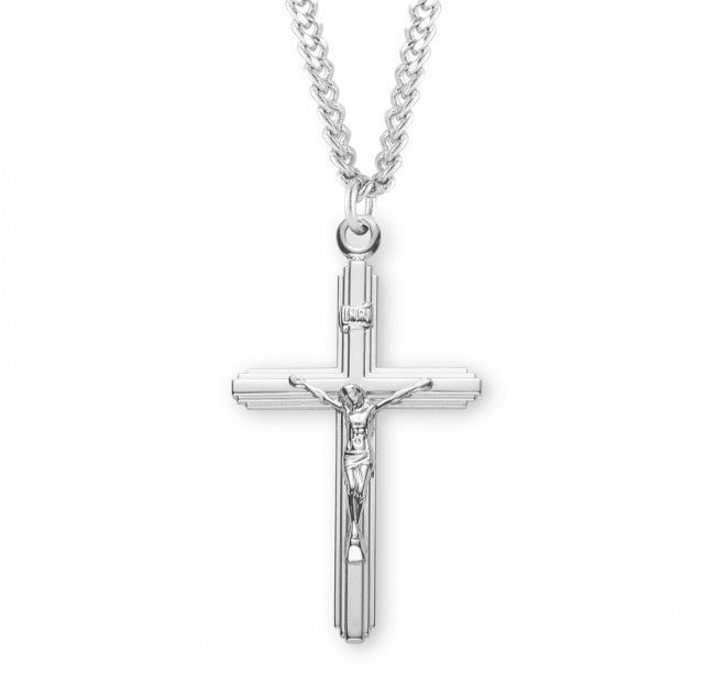 Jewelry -Sterling Silver Inlayed Crucifix 24" Ch