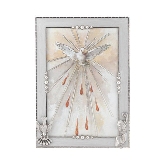 Holy Spirit Confirmation white pearlized photo frame