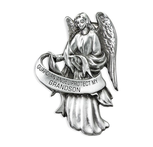 Guardian Angel Protect my Grandson Visor Clip