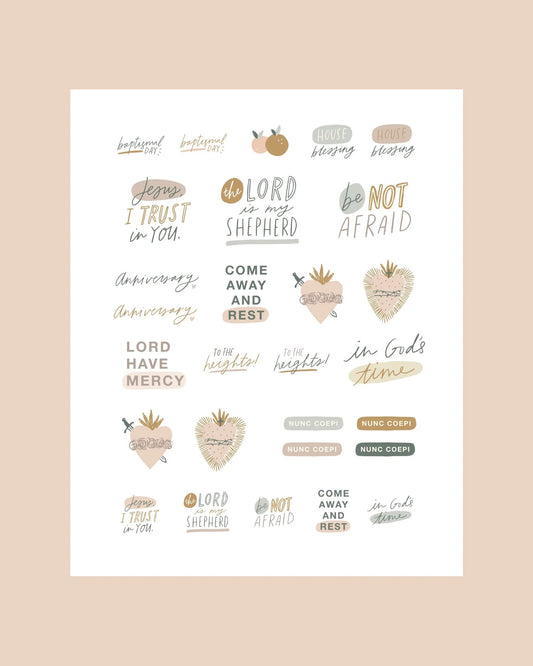 Blessed is She Catholic Planner Stickers